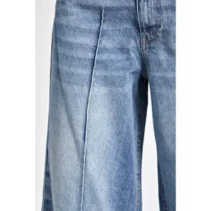 Hochwertige Damen High-Waist Palazzo Wide Leg Jeans It's Basic image-4