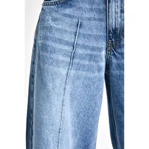 Jeans Palazzo Wide Leg Refinado Cintura Alta Mulher It's Basic image-4