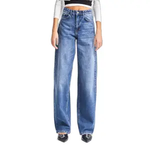 Hochbund Weite Beinform Jeans Damen It's Basic Skater image-0