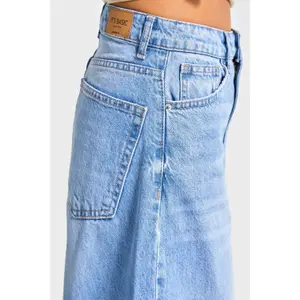 Hochbund Weite Beinform Jeans Damen It's Basic Skater image-4