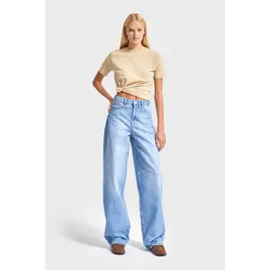 Hochbund Weite Beinform Jeans Damen It's Basic Skater image-1