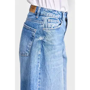 Hochbund Weite Beinform Jeans Damen It's Basic Skater image-4