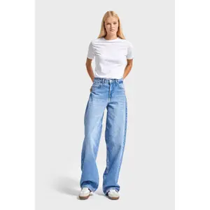 Hochbund Weite Beinform Jeans Damen It's Basic Skater image-1
