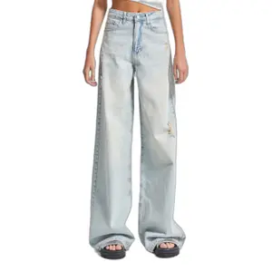High Waist Wide Leg Bold Appeal Jeans Women It's Basic Skater image-0