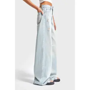 High Waist Wide Leg Bold Appeal Jeans Women It's Basic Skater image-3