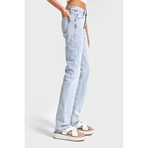 High-Waisted Refined Straight Jeans Women It's Basic image-3