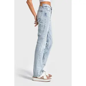 High-Waisted Refined Straight Jeans Women It's Basic image-3