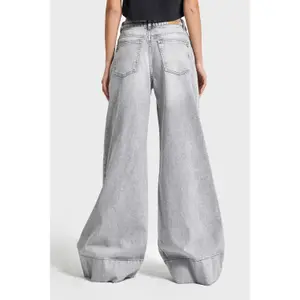 High Waisted Wide Leg Palazzo Jeans Women It's Basic image-2
