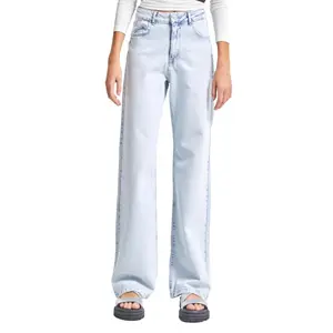 Hochtaillierte Straight Jeans weiches und stretchiges Denim für Frauen It's Basic image-0