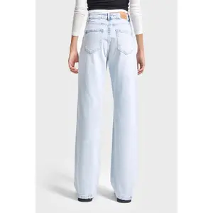 Hochtaillierte Straight Jeans weiches und stretchiges Denim für Frauen It's Basic image-2