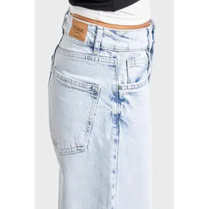 Hochtaillierte Straight Jeans weiches und stretchiges Denim für Frauen It's Basic image-4