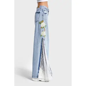 Palazzo Jeans Weite Beine Fließend Hohe Taille Damen It's Basic image-2