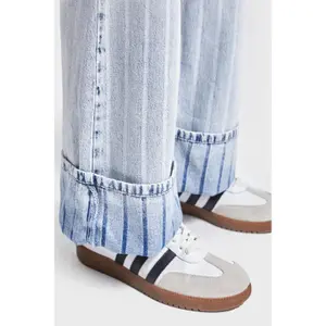 Jeans Straight hoge taille met verticale gestreepte details dames It's Basic image-4