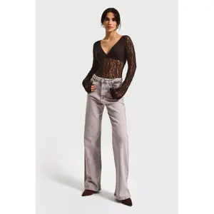 Jeans Straight Hohe Taille Denim Stretch Leicht Damen It's Basic image-1