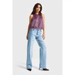 Jeans Straight Hohe Taille Denim Stretch Leicht Damen It's Basic image-1