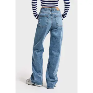 Jeans Straight Hohe Taille Denim Stretch Leicht Damen It's Basic image-2