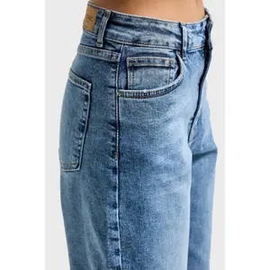 Jeans Straight Hohe Taille Denim Stretch Leicht Damen It's Basic image-4