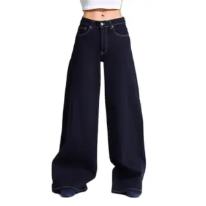 Hochtaillierte Palazzo Jeans mit weitem Bein elegant und zeitlos für Damen It's Basic image-0