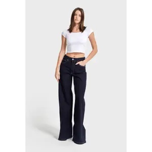 Hochtaillierte Palazzo Jeans mit weitem Bein elegant und zeitlos für Damen It's Basic image-1