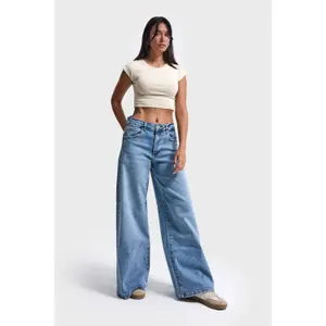 Weite Stretch-Jeans für Damen It's Basic image-1