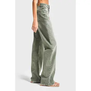 Jeans Straight Hohe Taille Strukturierter Robuster Baumwolle Damen It's Basic image-3