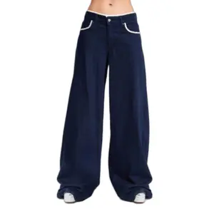 Jeans Palazzo Wide Leg mit mittelhoher Taille Denim Damen It's Basic image-0
