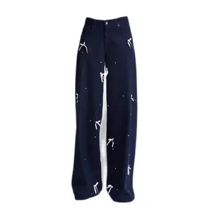Palazzo Jeans Met Hoge Taille Denim Dames It's Basic image-0