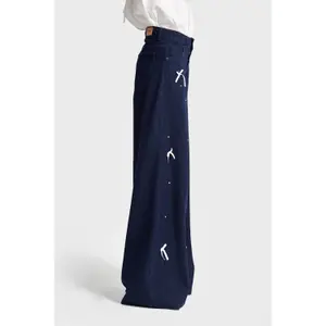 Palazzo Jeans Met Hoge Taille Denim Dames It's Basic image-3