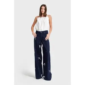 Palazzo Jeans Met Hoge Taille Denim Dames It's Basic image-1