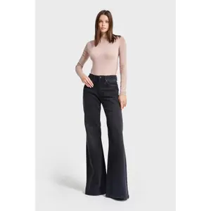 Mid-rise Flare Jeans Women's Rigid Cotton It's Basic image-1