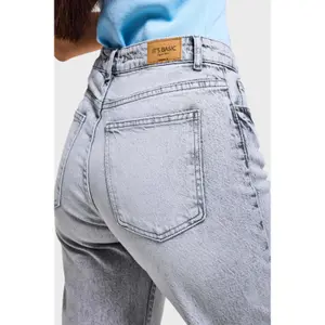 Flared Jeans Met Middelhoge Taille Stijve Katoen Dames It's Basic image-4