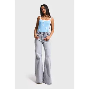 Flared Jeans Met Middelhoge Taille Stijve Katoen Dames It's Basic image-1