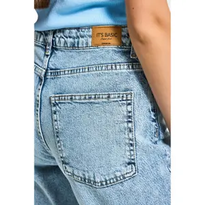 Flared Jeans mit mittlerer Taille aus festem Baumwollstoff für Damen It's Basic image-4