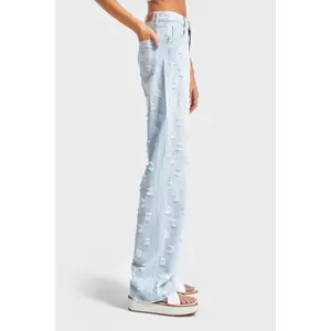 Jeans Straight Hoch geschnittene klassische Denim zeitlos Damen It's Basic image-3