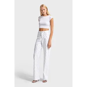 High Waist Straight Jeans Steinstoff Damen It's Basic Rhinestone Rhinestone image-1