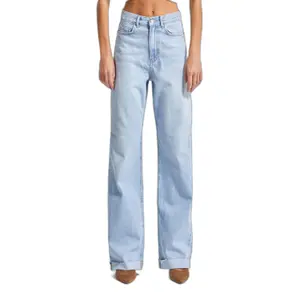 Hoch geschnittene bequeme Wide Leg Jeans für Damen It's Basic image-0