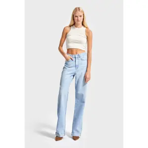 Hoch geschnittene bequeme Wide Leg Jeans für Damen It's Basic image-1