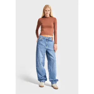 Tapered Jeans tidlös midjeshigh dam It's Basic Skater image-1