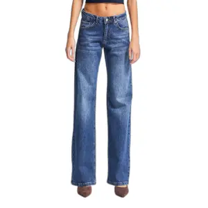 High Waist Straight Jeans Denim Dames It's Basic image-0