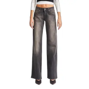 High Waist Straight Jeans Denim Dames It's Basic image-0
