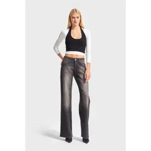 High Waist Straight Jeans Denim Dames It's Basic image-1