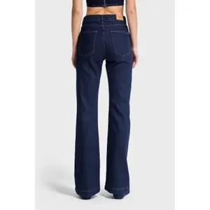 Flared Jeans Midden Taille Stijve Denim Vrouw It's Basic image-3