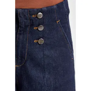 High Waist Relaxed Wide Leg Jeans Dames It's Basic image-4