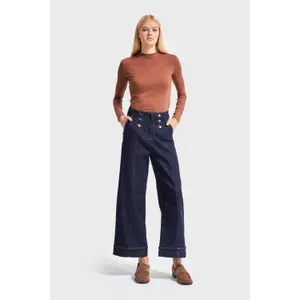 High Waist Relaxed Wide Leg Jeans Dames It's Basic image-1