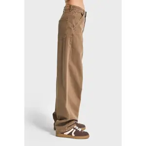 Tapered Jeans mittlere Taille aus rigidem Baumwollstoff Damen It's Basic Skater image-3