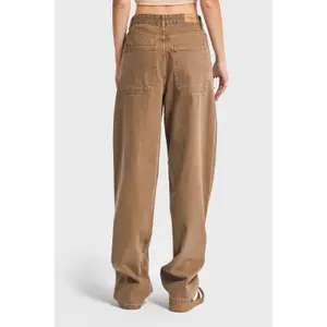 Tapered Jeans mittlere Taille aus rigidem Baumwollstoff Damen It's Basic Skater image-2