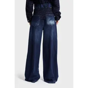Jeans Palazzo Wide Leg mittlere Taille zeitlos Denim Damen It's Basic image-2