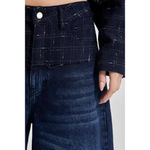Jeans Palazzo Wide Leg mittlere Taille zeitlos Denim Damen It's Basic image-4