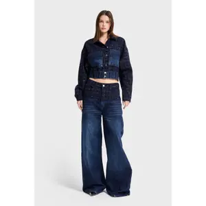 Jeans Palazzo Wide Leg mittlere Taille zeitlos Denim Damen It's Basic image-1