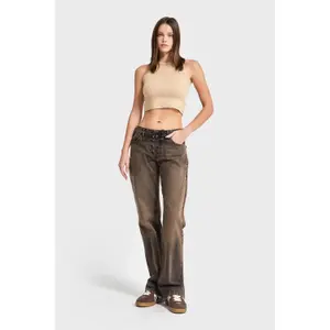 Low Rise Flared Jeans Dames It's Basic image-1